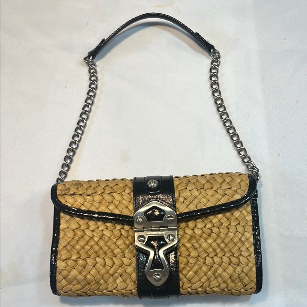 MICHAEL Michael Kors Tan and Black Clutch with Leather Accents